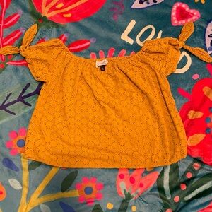 Universal Thread Orange Ruffled Tie Front Blouse